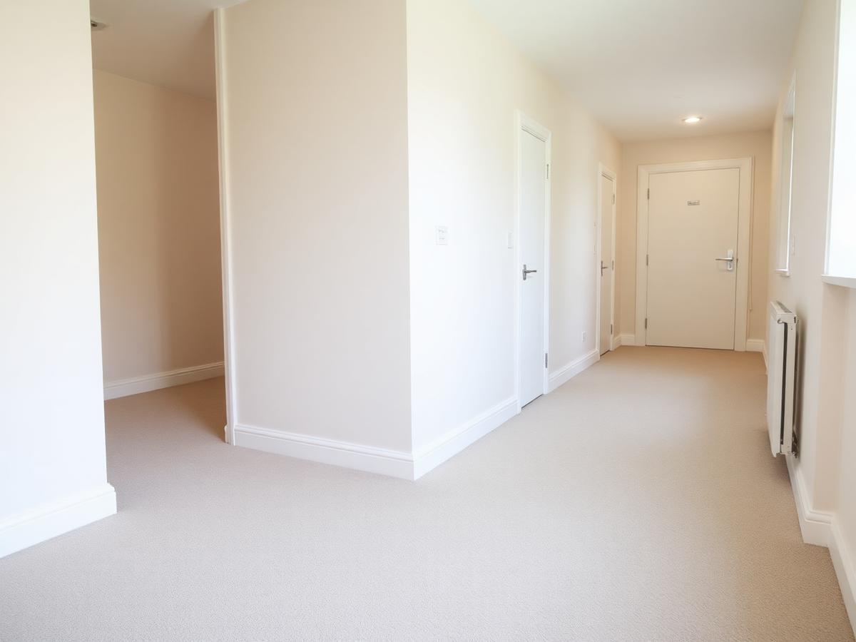 Rental property landing repainted in a hard-wearing neutral
